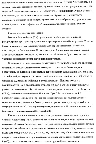 Композиции вакцин, содержащие наборы антигенов в виде амилоида бета 1-6 (патент 2450827)