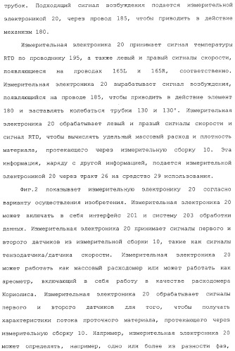 Измерительная электроника и способы для обработки сигналов датчиков для многофазного проточного материала в расходомере (патент 2371680)