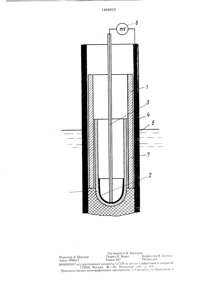 Электрохимический датчик кислорода (патент 1404919)