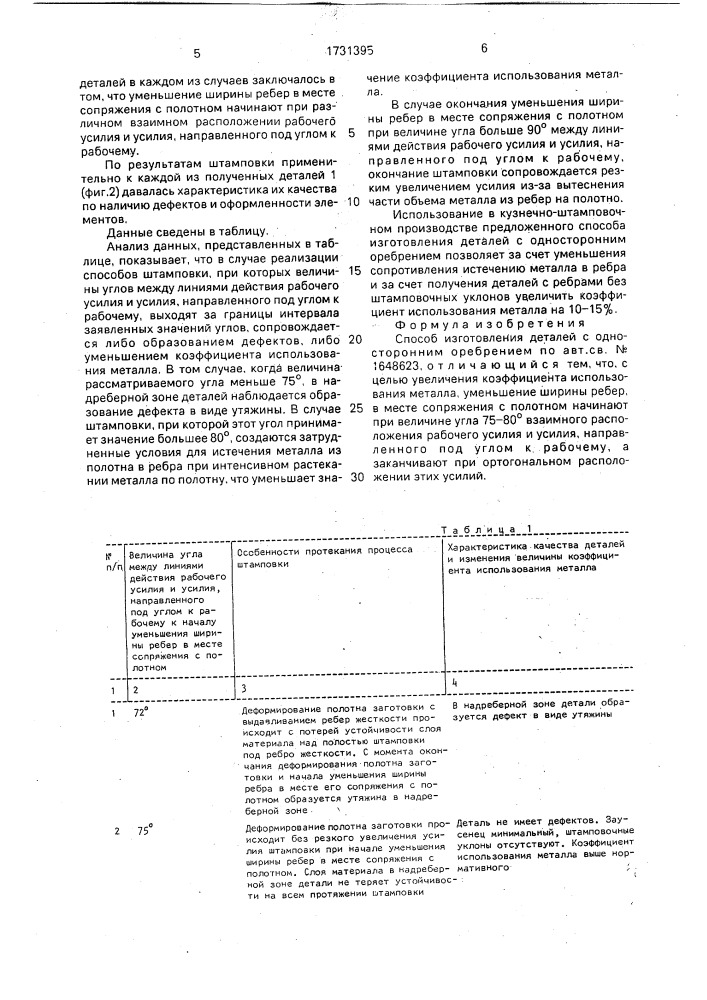 Способ изготовления деталей с односторонним оребрением (патент 1731395)