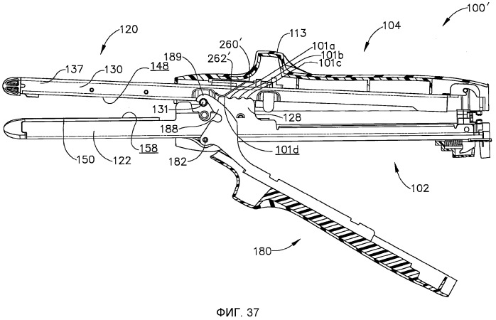 Хирургический сшивающий инструмент с углублением для скобки (патент 2538048)
