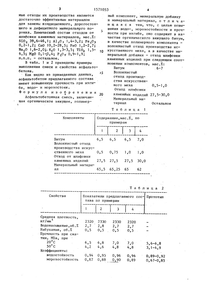 Асфальтобетонная смесь (патент 1571053)