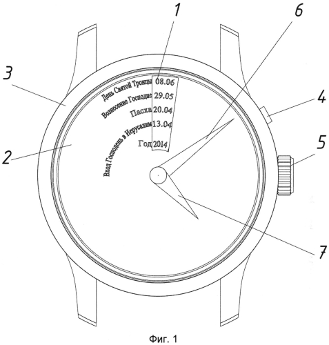 Часы с индикацией дат переходящих праздников (патент 2565862)