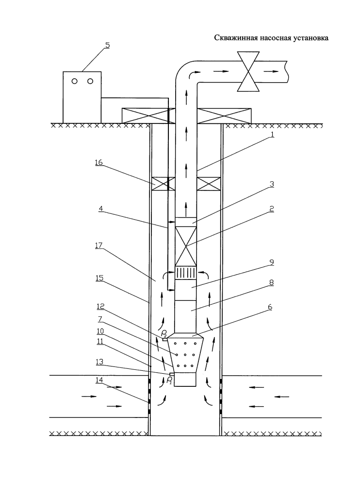 Скважинная насосная установка (патент 2619302)