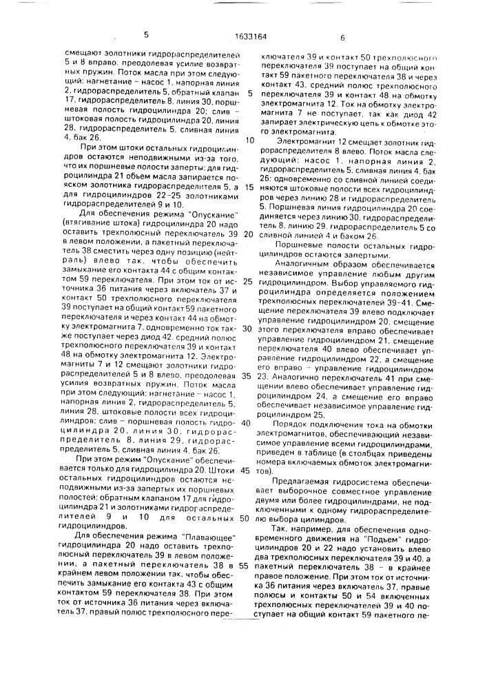 Гидросистема многоприводной машины (патент 1633164)