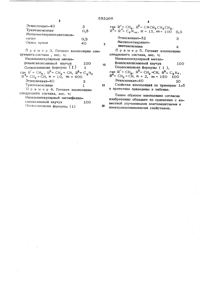 Композиция на основе низкомолекулярного силоксанового каучука (патент 553268)