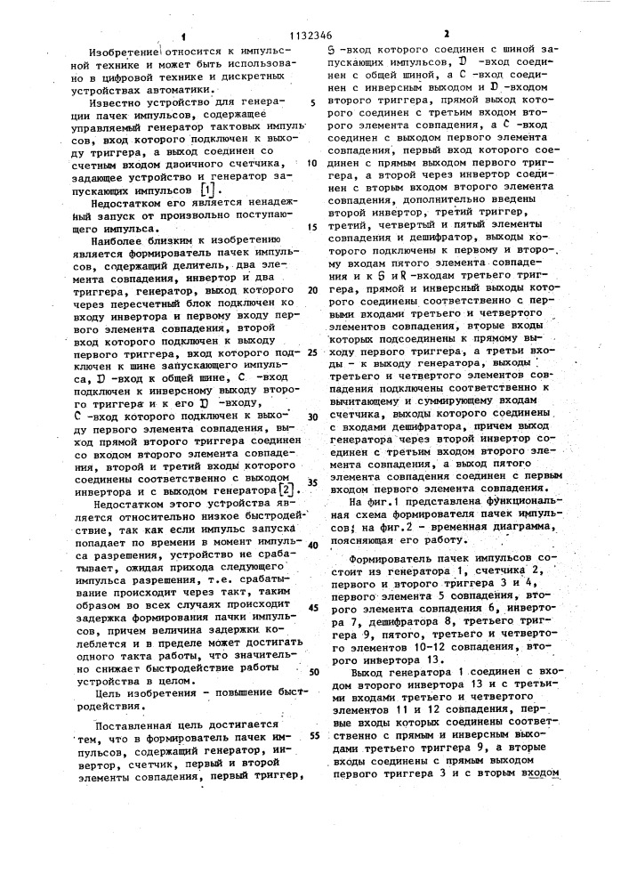 Формирователь пачек импульсов (патент 1132346)