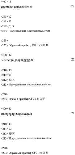 Набор синтетических олигонуклеотидов для определения нуклеотидной последовательности кодирующей части генов nkx2.5, cfc1, gata4 и выявления мутаций, ассоциированных с орфанной моногенной патологией, лежащей в основе семейных форм врожденных пороков сердца (патент 2554056)