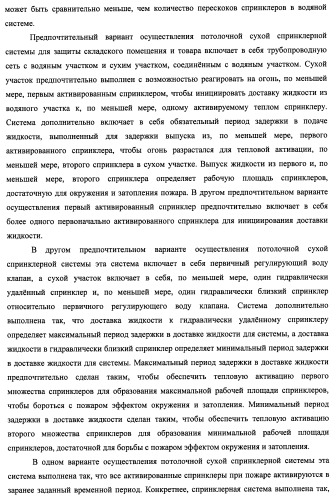 Потолочные сухие спринклерные системы и способы пожаротушения в складских помещениях (патент 2430762)