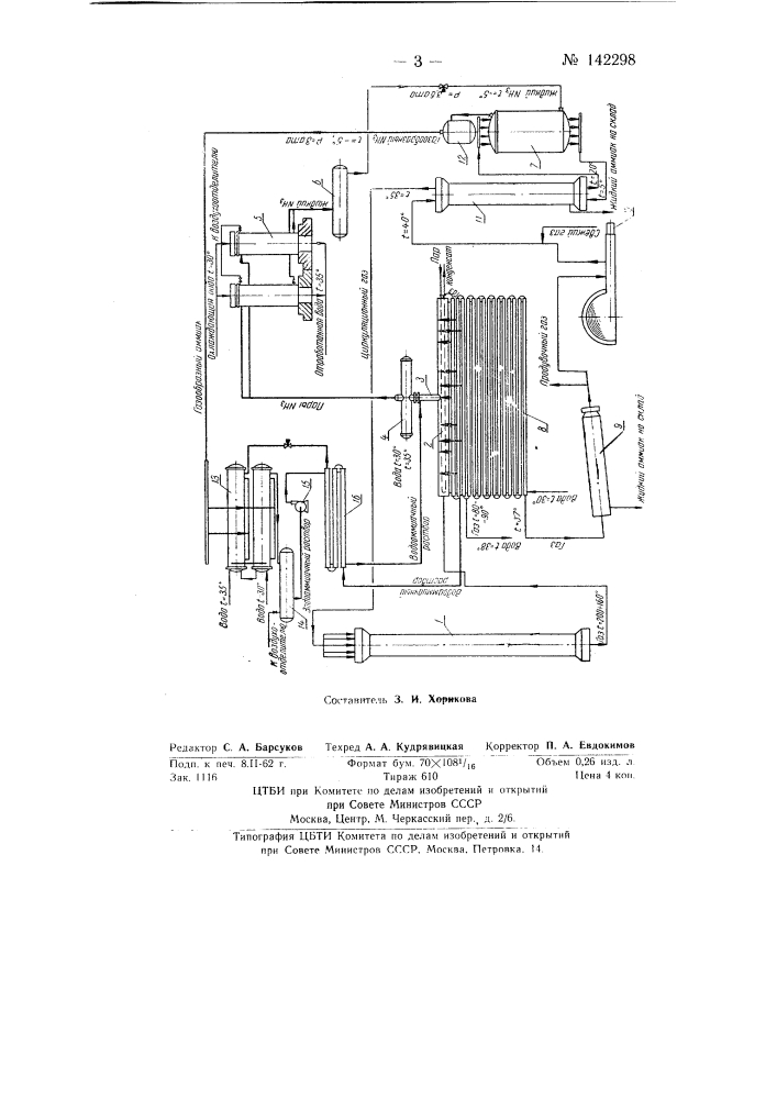 Способ использования тепла реакции синтеза аммиака под высоким давлением (патент 142298)