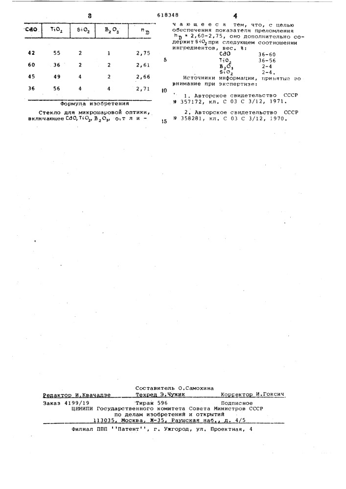 Стекло для микрошаровой оптики (патент 618348)