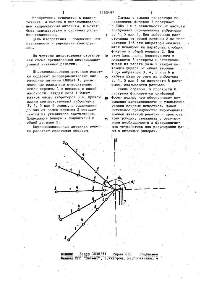 Широкодиапазонная антенная решетка (патент 1160497)