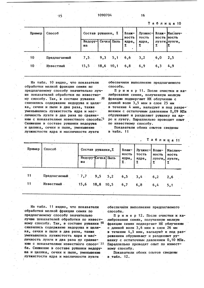 Способ подготовки подсолнечных семян к измельчению (патент 1090704)