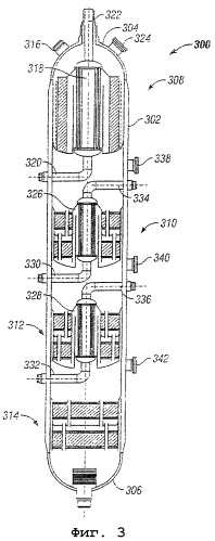 Вертикальный аммиачный конвертер с раздельным потоком (патент 2344077)