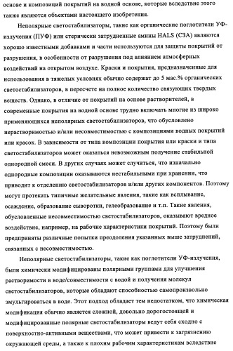 Концентрированные формы светостабилизаторов на водной основе, полученные по методике гетерофазной полимеризации (патент 2354664)