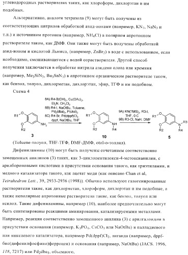 Ингибиторы фосфодиэстеразы 4, включающие n-замещенные аналоги анилина и дифениламина (патент 2368604)