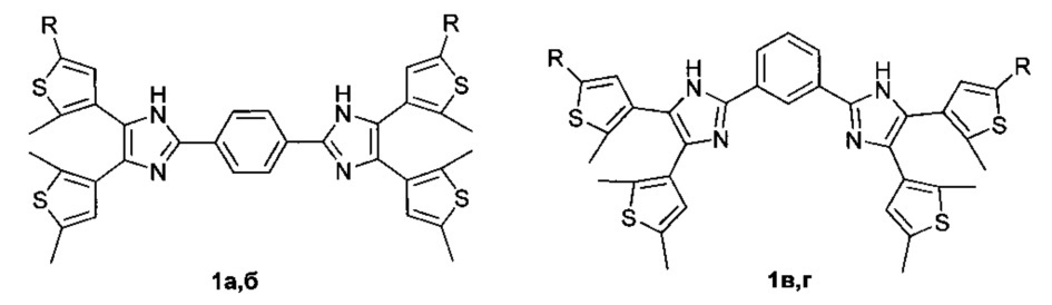 Способ получения 1,3-бис- и 1,4-бис(4,5-ди[тиофен-3-ил]-1н-имидазол-2-ил)бензолов (патент 2614447)