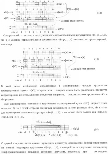 Функциональная структура корректировки аргументов промежуточной суммы &#177;[s&#39;&#39;i] параллельного сумматора в позиционно-знаковых кодах f(+/-) (патент 2362204)