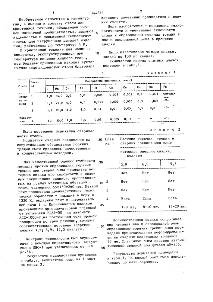 Сталь (патент 1344811)