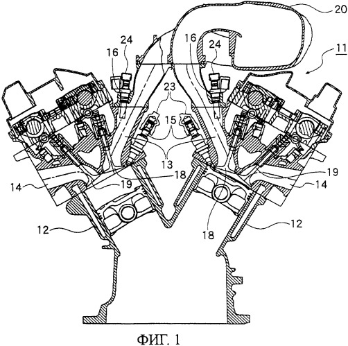 Двигатель внутреннего сгорания с двойной системой впрыска топлива (патент 2358143)