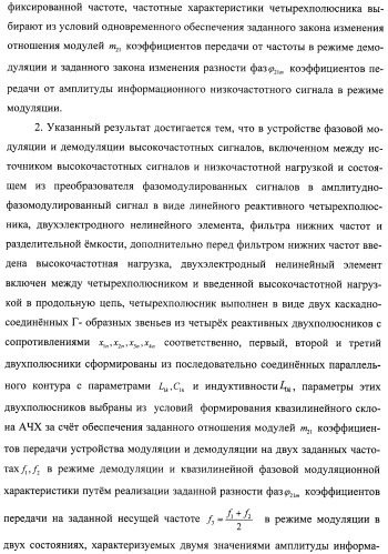 Способ фазовой модуляции и демодуляции высокочастотных сигналов и устройство его реализации (патент 2481700)