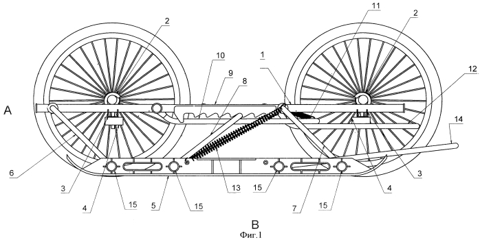 Универсальные полозья для четырехколесных детских колясок (патент 2405703)