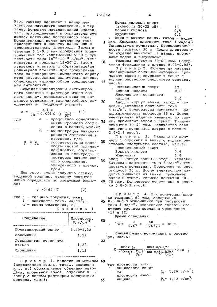 Способ получения антимикробных пленок (патент 751062)