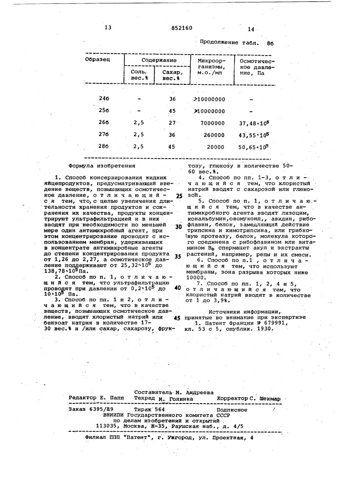 Способ консервирования жидких яйце-продуктов (патент 852160)
