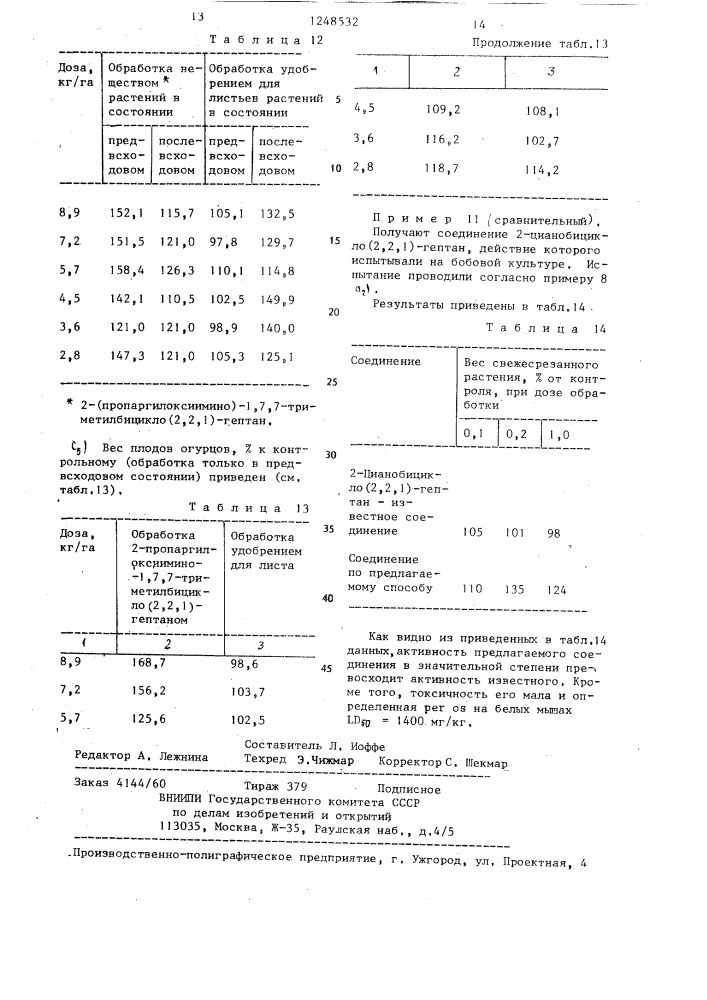 Способ получения 2-(пропаргилоксиимино)-1,7,7- триметилбицикло (2,2,1)гептана в виде рацемата или оптически активного антипода (патент 1248532)