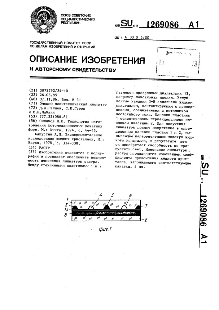 Растр (патент 1269086)