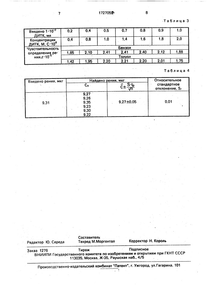 Способ определения рения (уп) (патент 1727057)