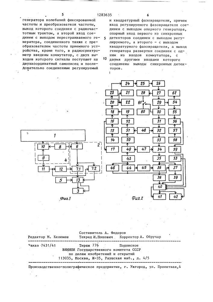 Радиоспектрометр (патент 1283635)