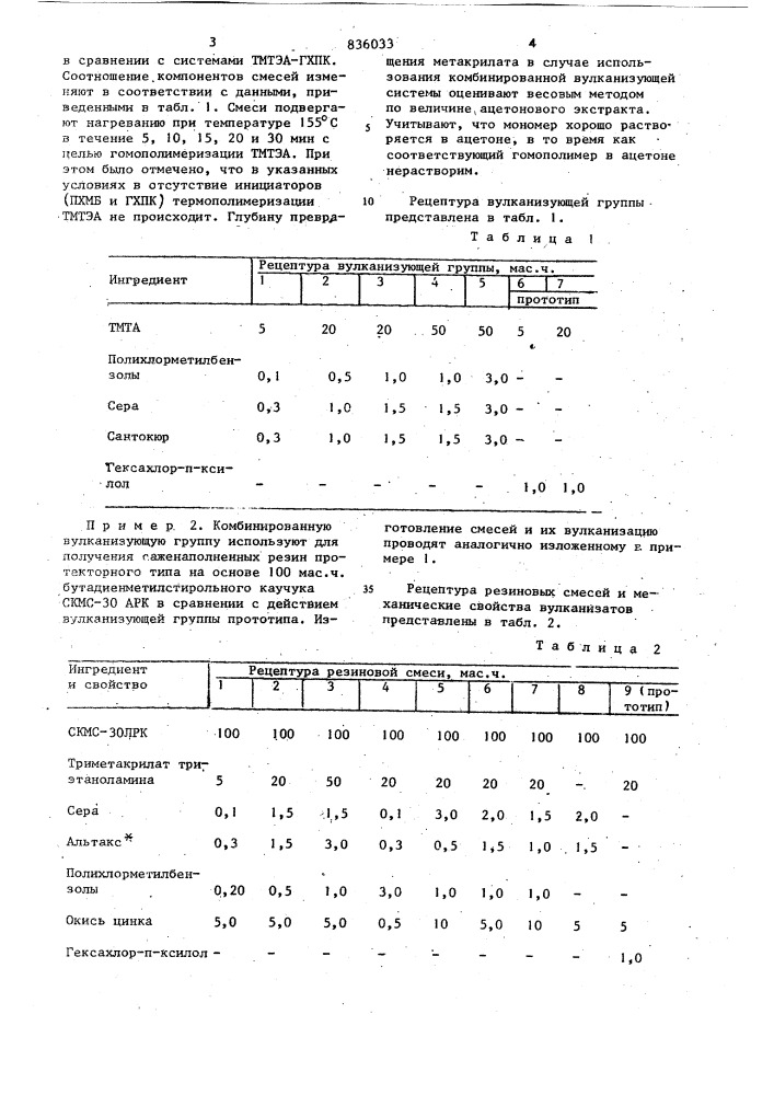 Резиновая смесь на основебутадиенстирольного каучука (патент 836033)