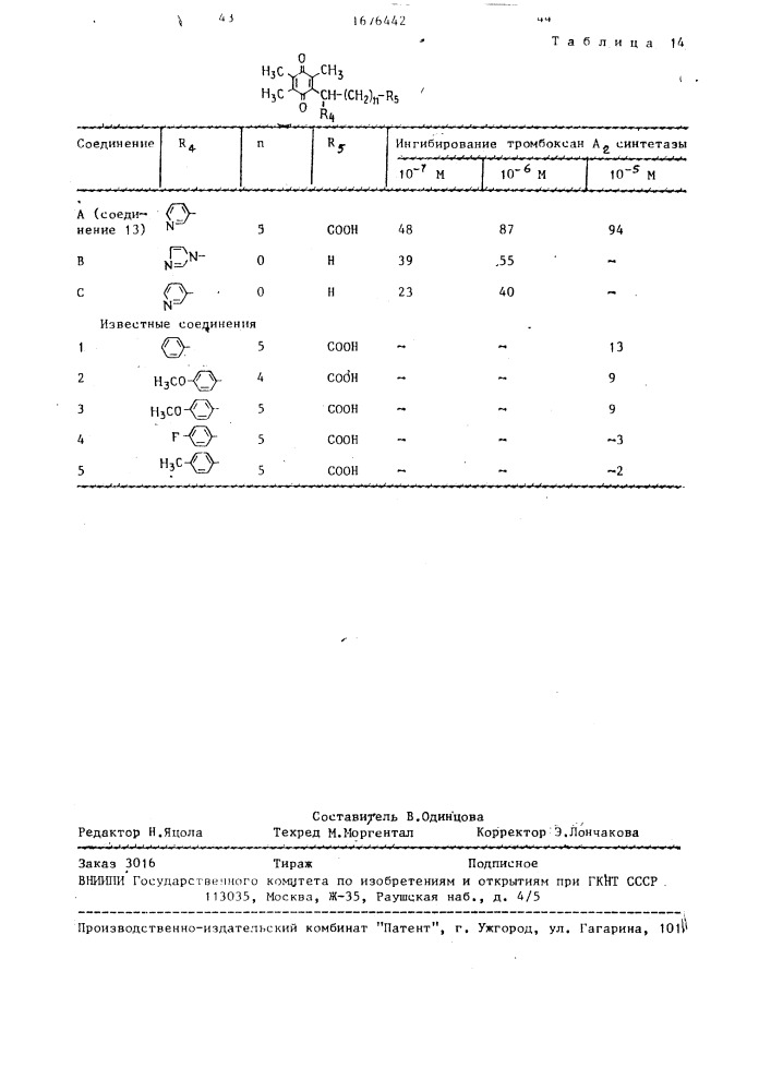 Способ получения хиноновых производных (патент 1676442)