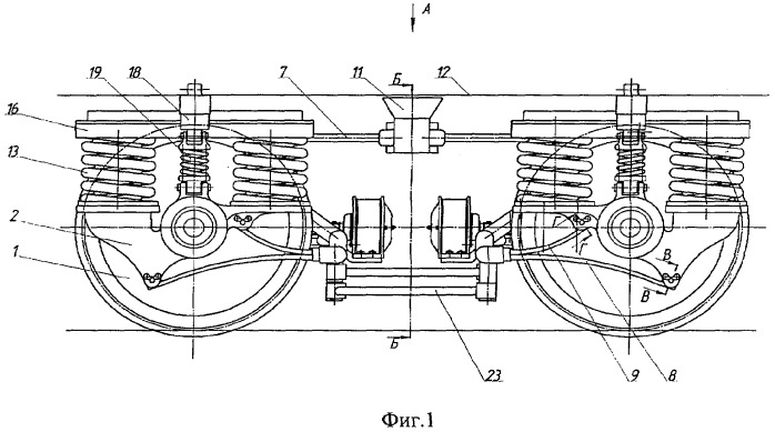 Двухосная тележка рельсового транспортного средства (патент 2301166)