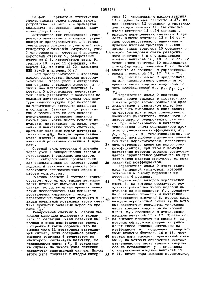 Устройство для термографического анализа состава жидкого чугуна (патент 1052966)