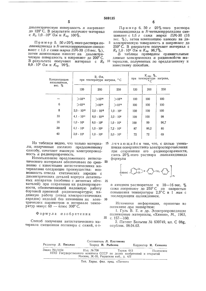 Способ получения антистатического материала (патент 569135)