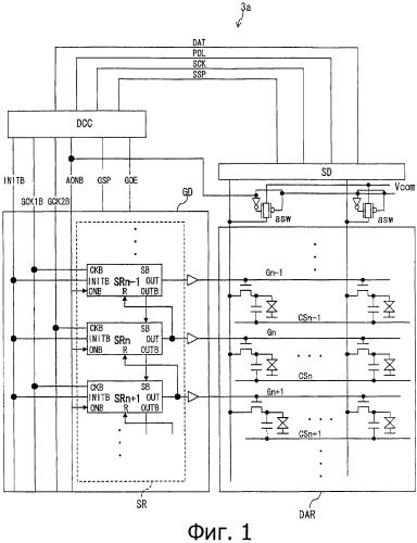 Схема возбуждения дисплея, дисплейная панель и устройство отображения (патент 2487424)