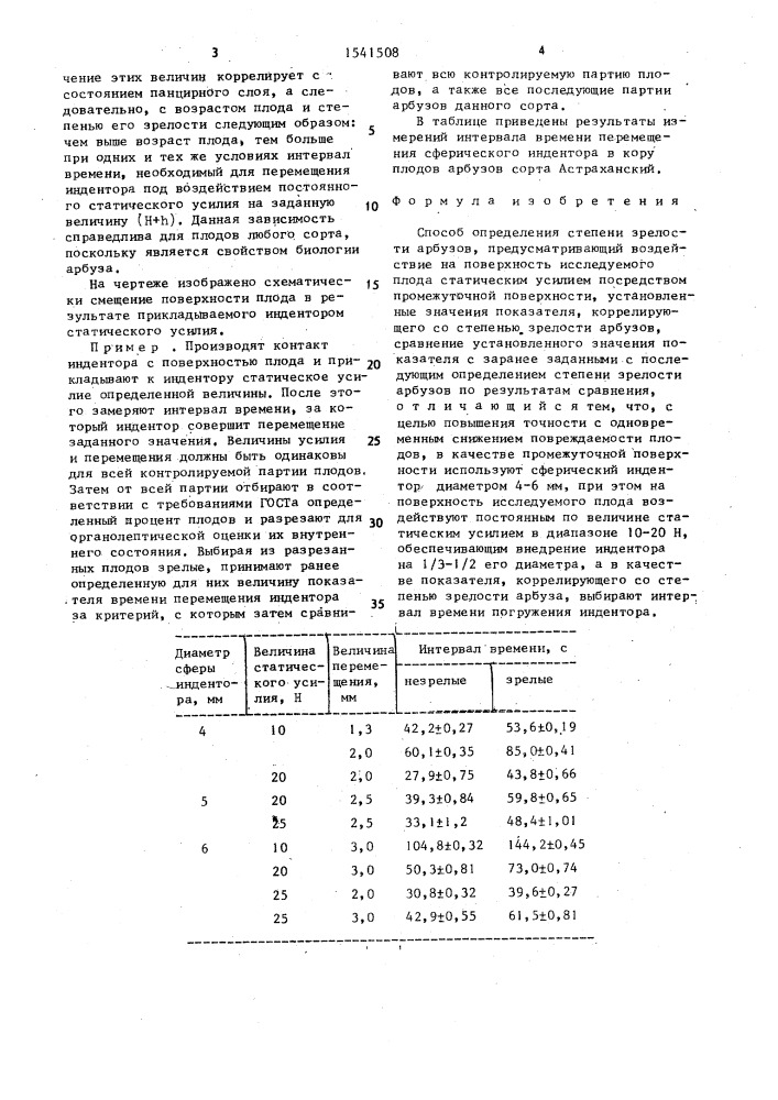 Способ определения степени зрелости арбузов (патент 1541508)