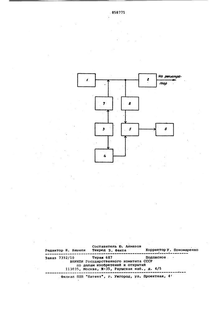 Устройство контроля переходного сопротивления "электрод- кожа (патент 858771)