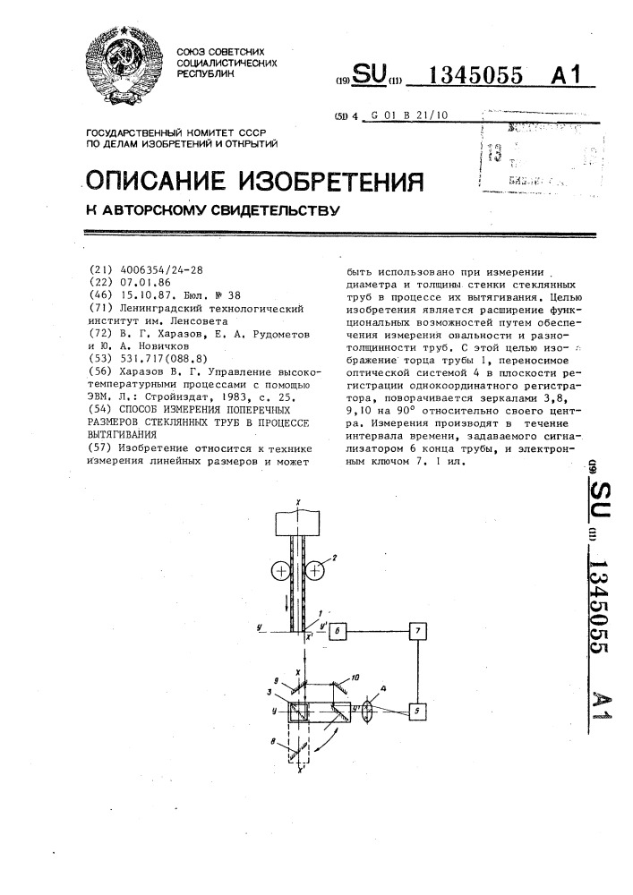 Определить длину стеклянной трубки. Устройство для определения остроты концов.