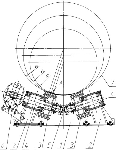 Приводная роликовая опора (патент 2337267)