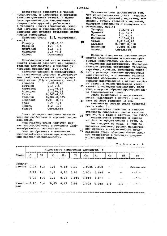 Конструкционная сталь (патент 1129264)