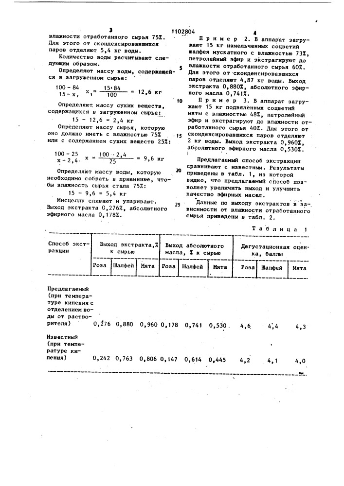 Способ экстракции эфирного масла из растительного сырья (патент 1102804)