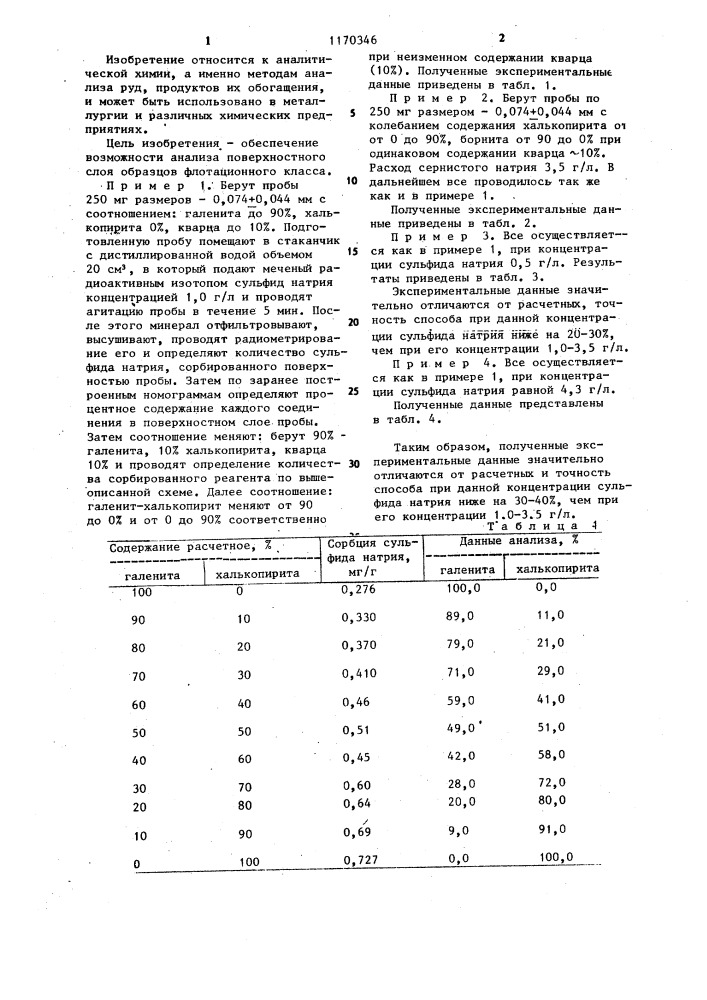 Способ определения сульфидных соединений свинца,цинка и меди (патент 1170346)