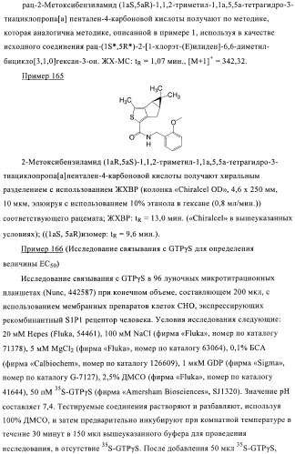 1a, 5a-тетрагидро-s-тиациклопропа[a]пенталены:трициклические производные тиофена в качестве агонистов рецепторов s1p1/edg1 (патент 2386626)