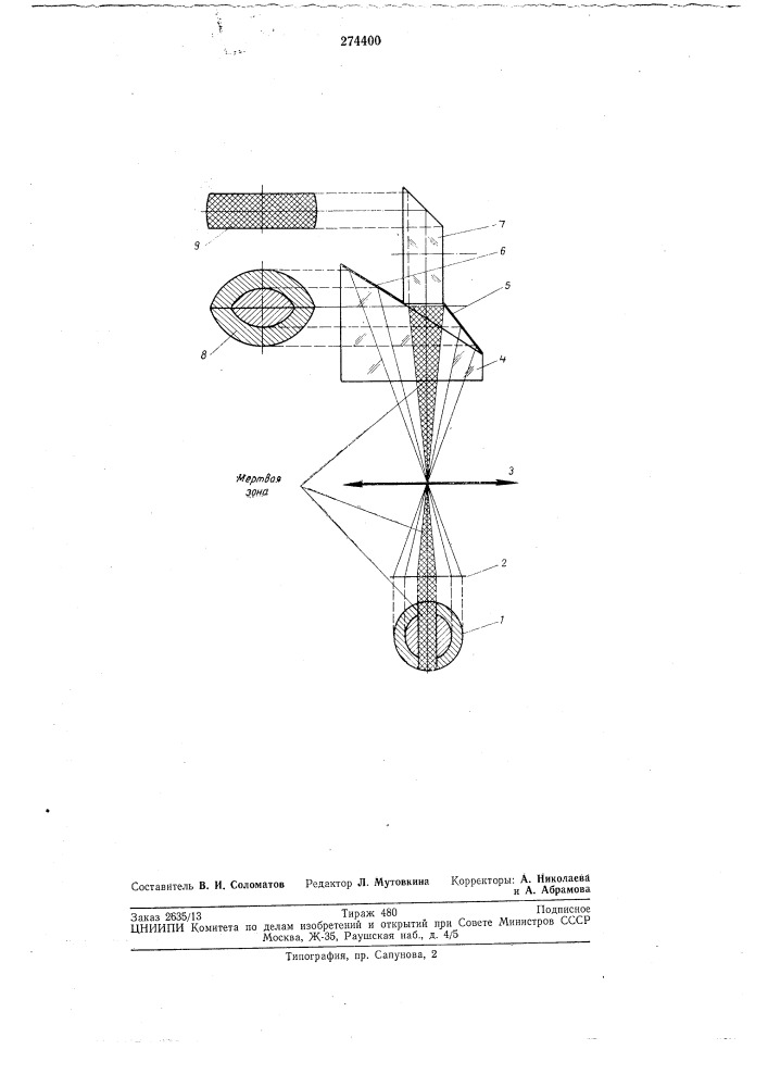 Разделительный блок микрометра оптического теодолита (патент 274400)