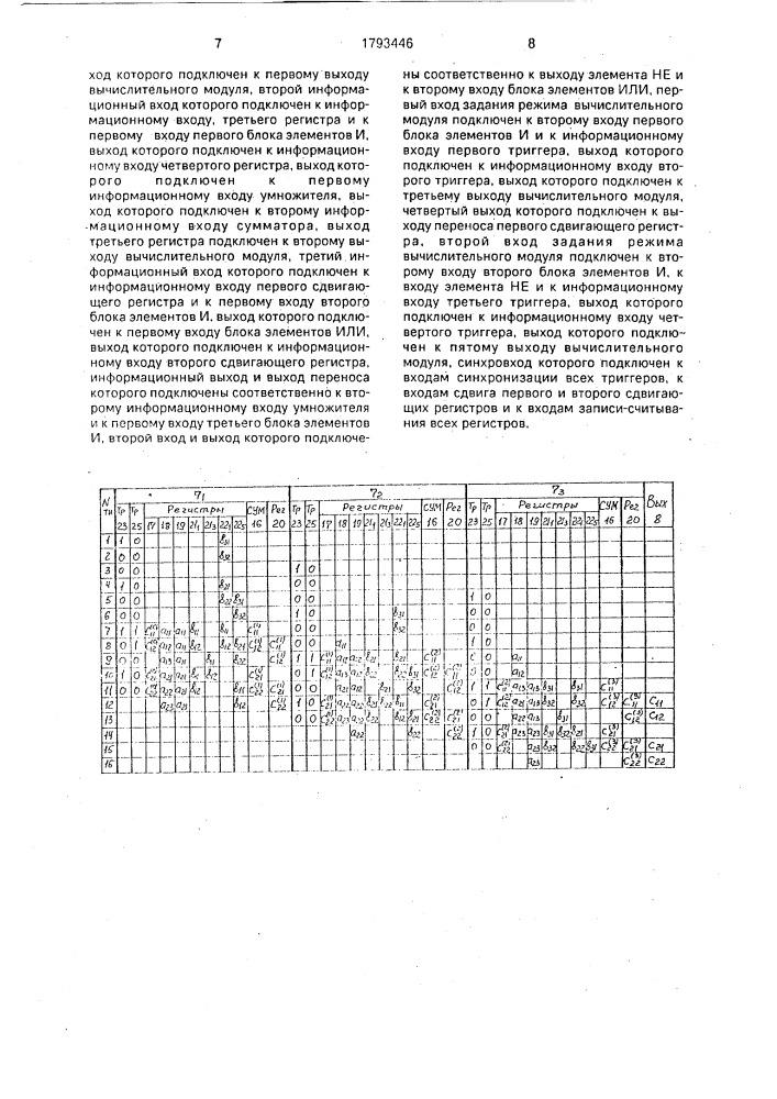 Устройство для умножения матриц (патент 1793446)