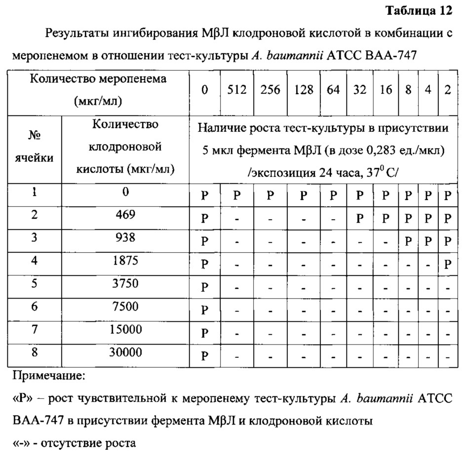 Антимикробная комбинация в отношении устойчивых к карбапенемам грамотрицательных бактерий вида pseudomonas aeruginosa, продуцирующих металло-β-лактамазу (патент 2618433)