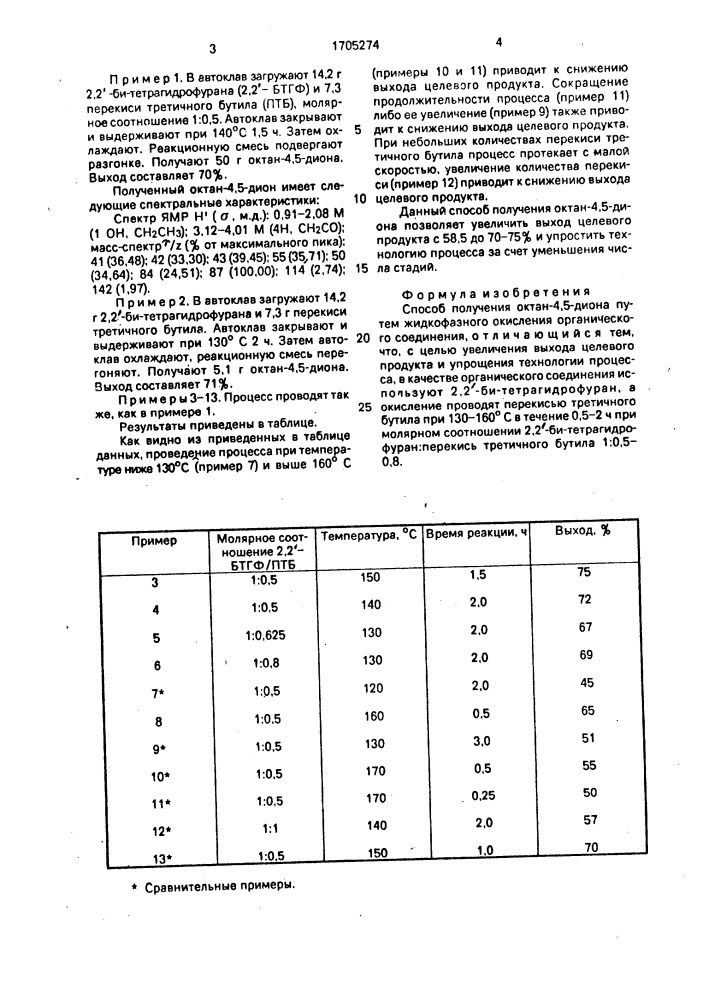 Способ получения октан-4,5-диона (патент 1705274)